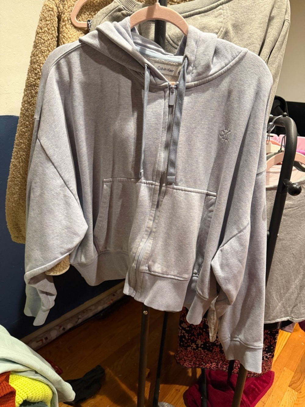 Calvin Klein Pale Gray Zip Hoodie